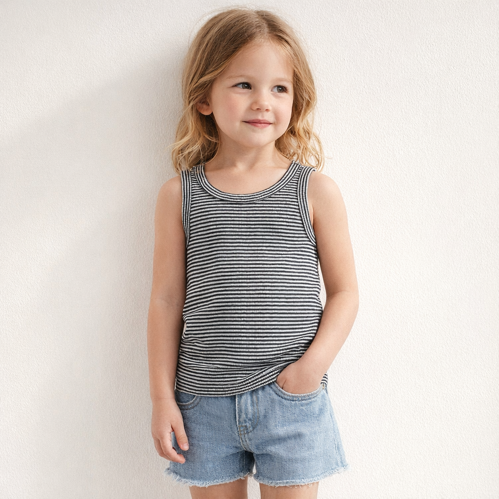 AI image for Stripe Ribbed Vest Top