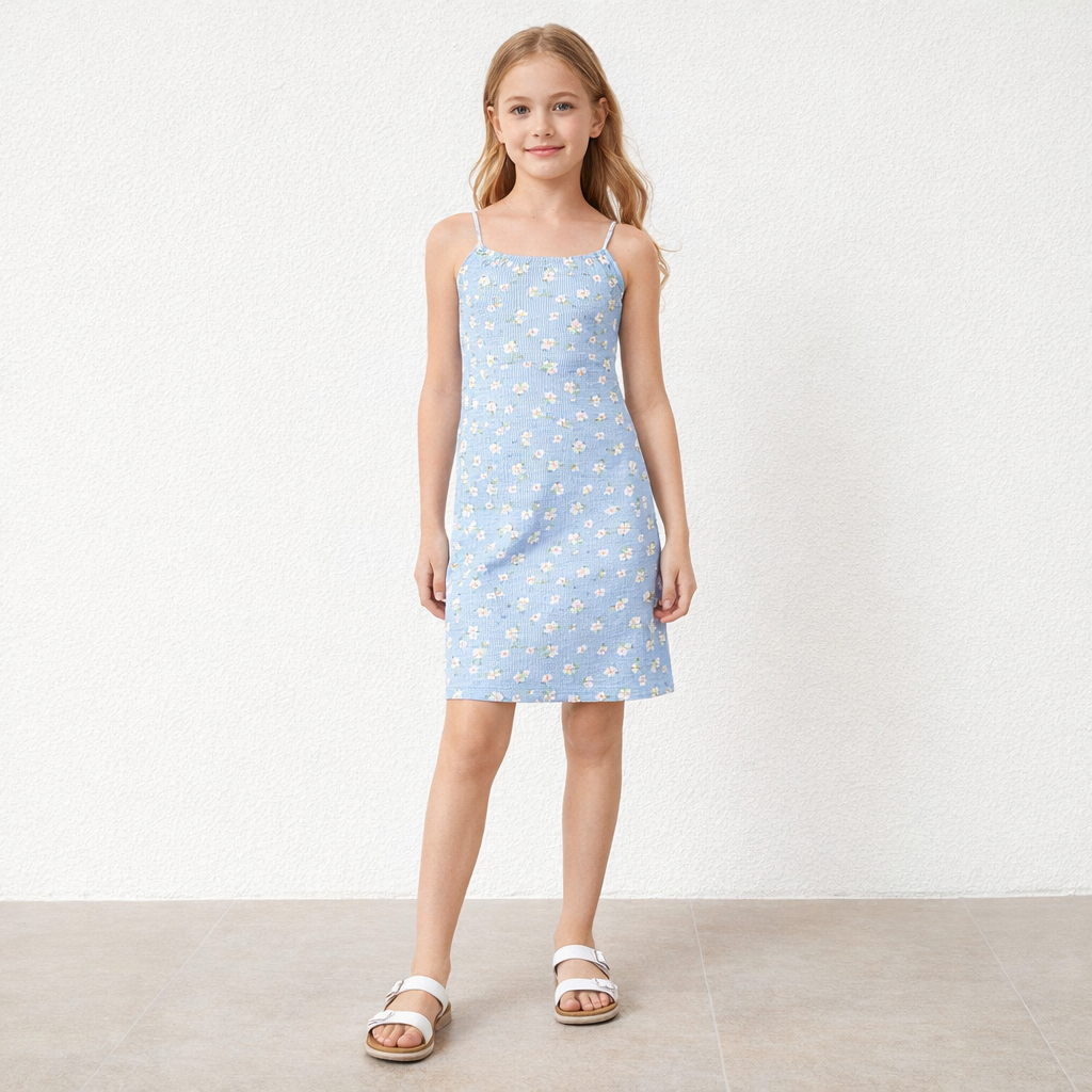 AI image for Ribbed Floral Summer Dress