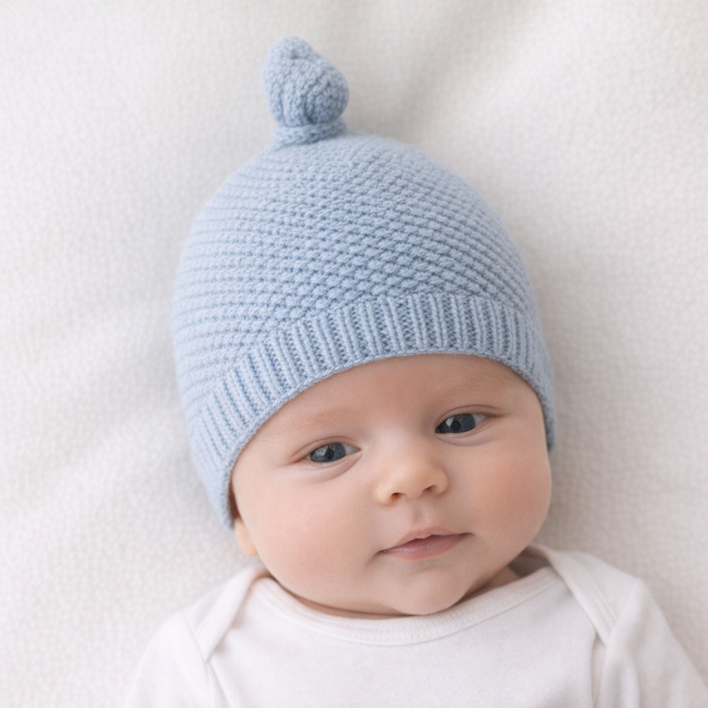 AI image for Blue Top Knot Hat