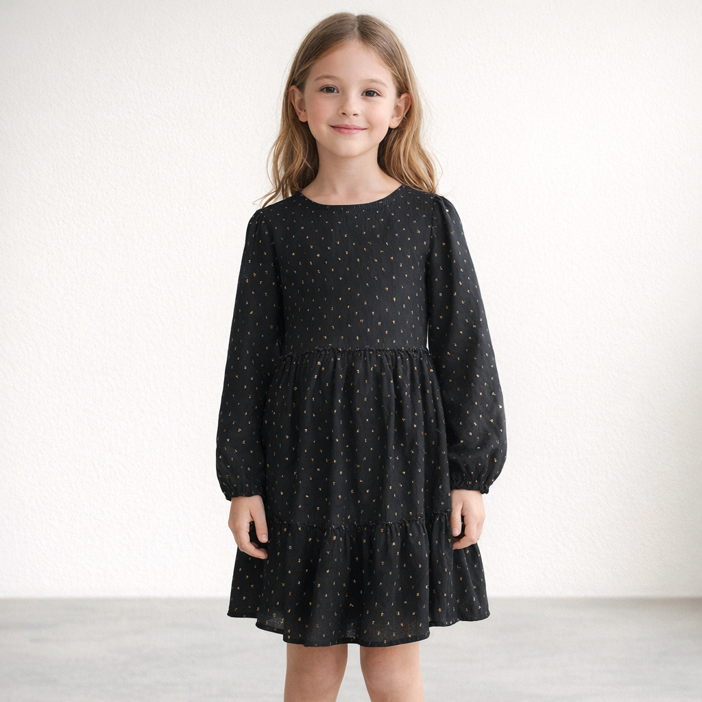 AI image for Gold Detailed Black Dress
