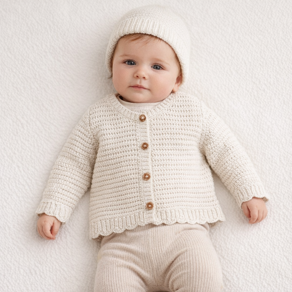 AI image for Neutral Scallop Edge Cardi