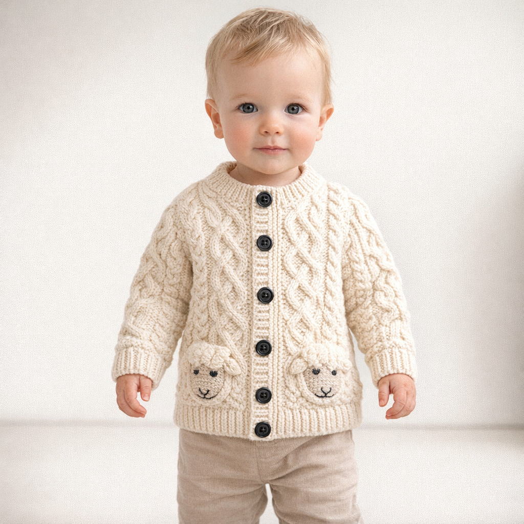 AI image for Shepley Aran Merino Wool Sheep Cardi