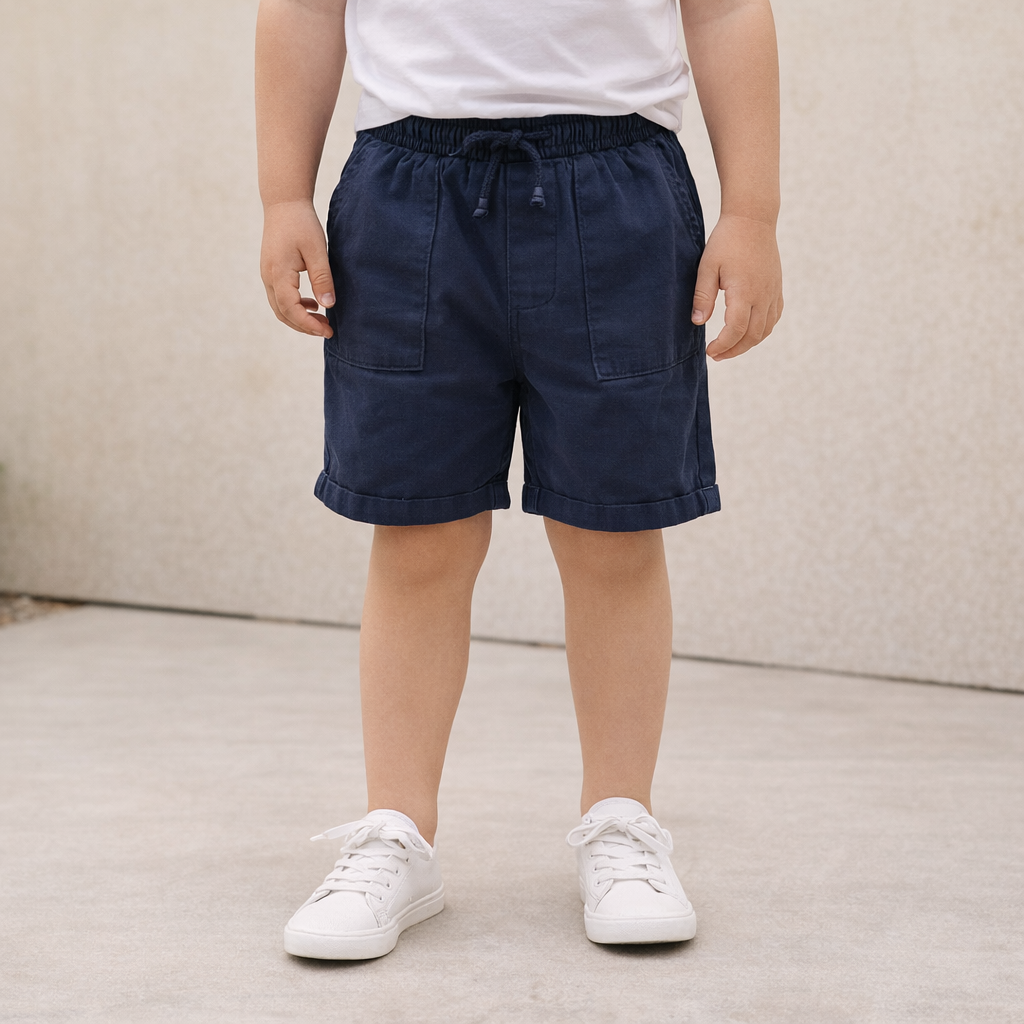 AI image for Navy Cotton Shorts