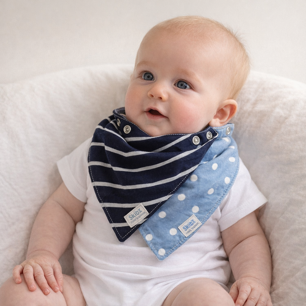 AI image for 2 x Reversible Bandana Bibs