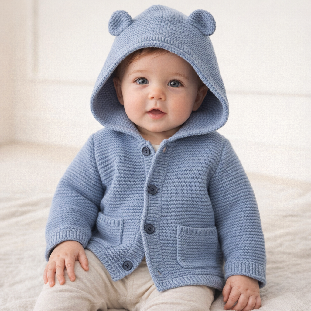 AI image for Cotton Bear Hooded Cardi