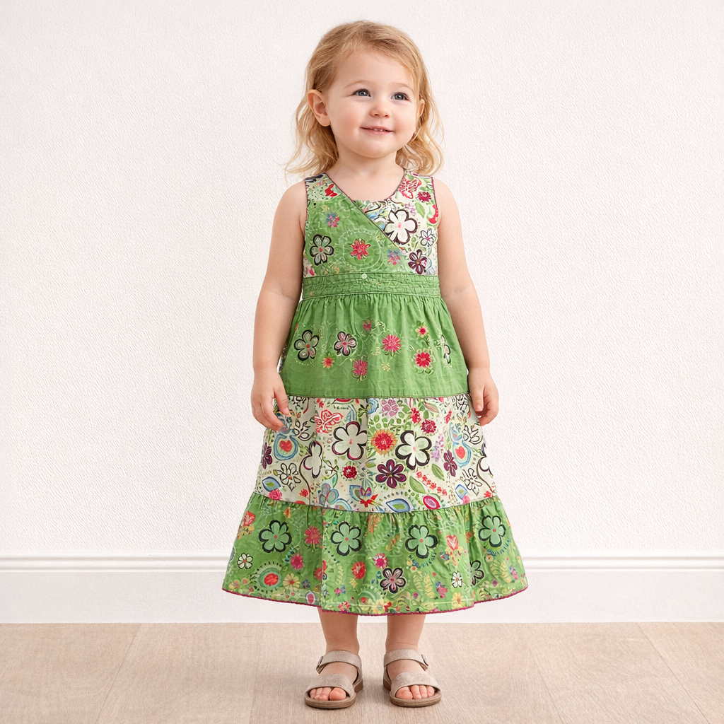 AI image for Maxi Green Patterned Dress