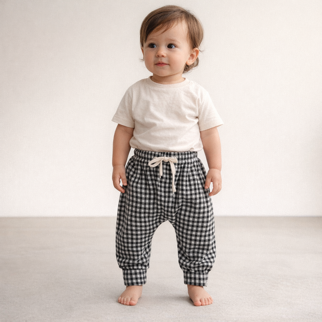 AI image for Check Organic Cotton Joggers