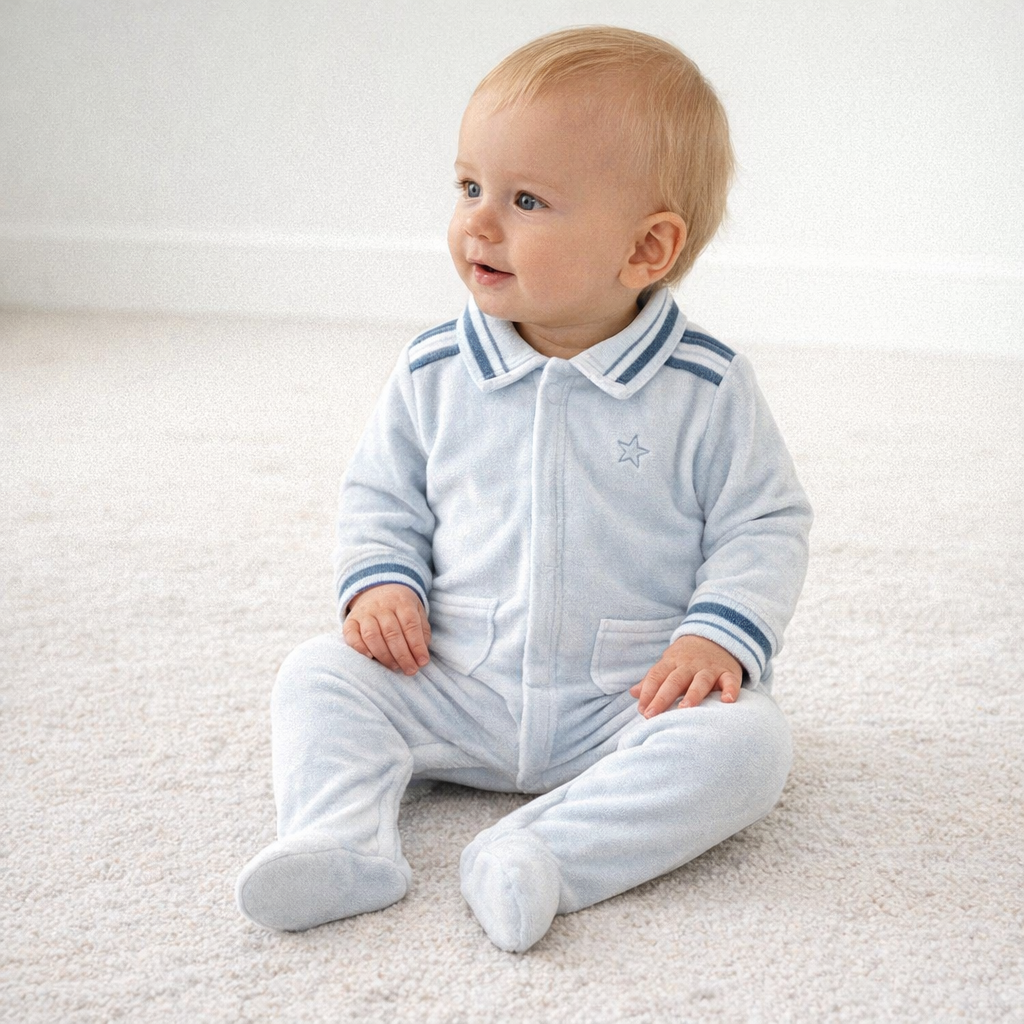 AI image for Pale Blue Velour Collared Grow