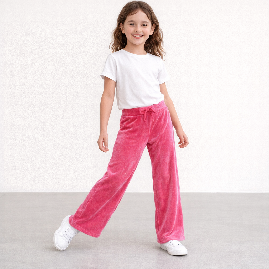 AI image for Y2K Pink Velour Wide Joggers