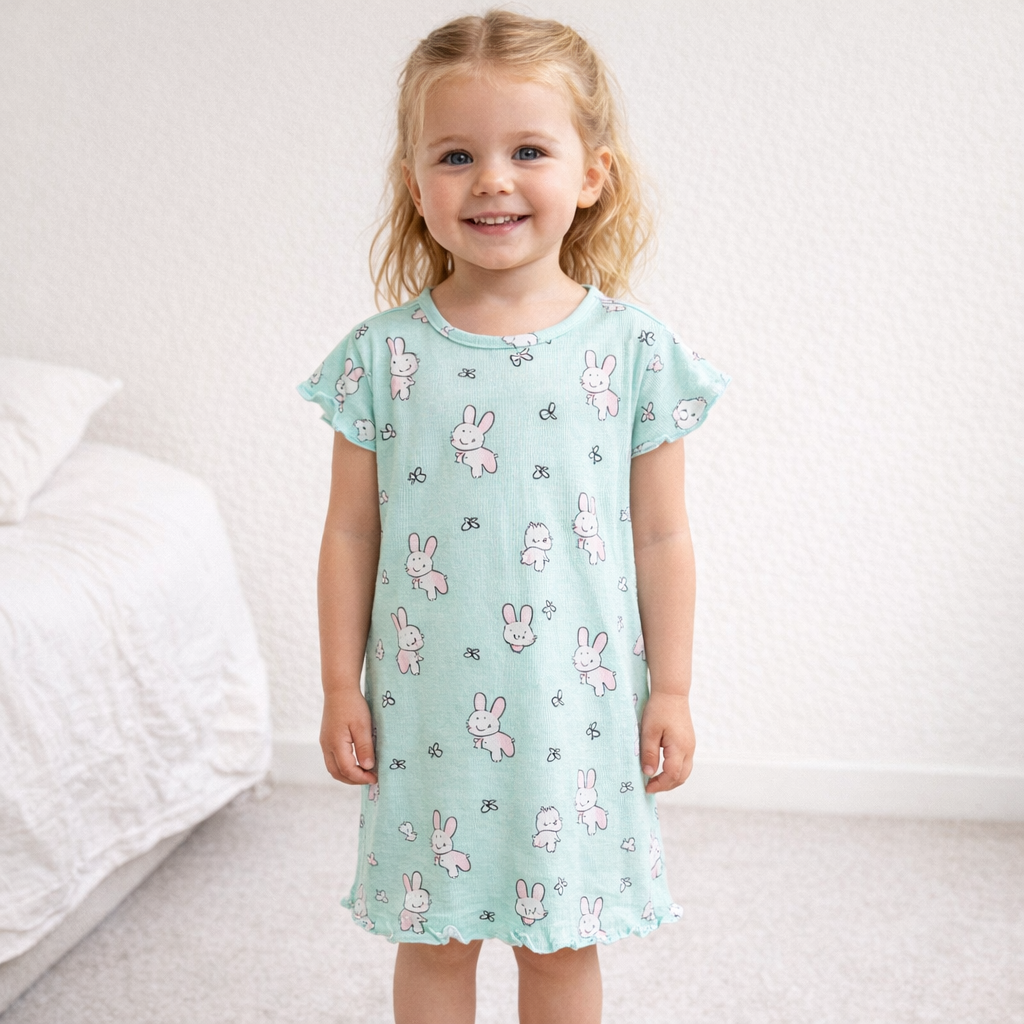 AI image for Bunny Nightie Mint Green