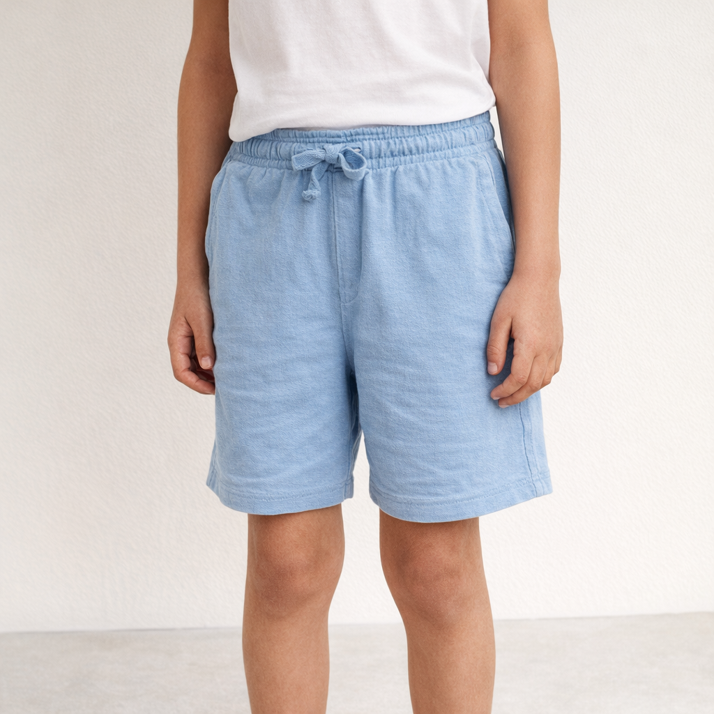 AI image for Pale Blue Cotton Shorts