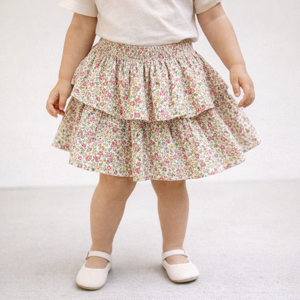 AI image for Floral Tiered Skirt