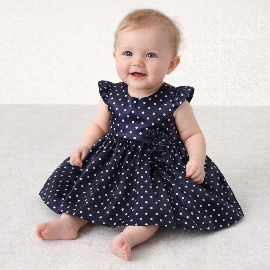 AI image for Silky Polka Dot Dress