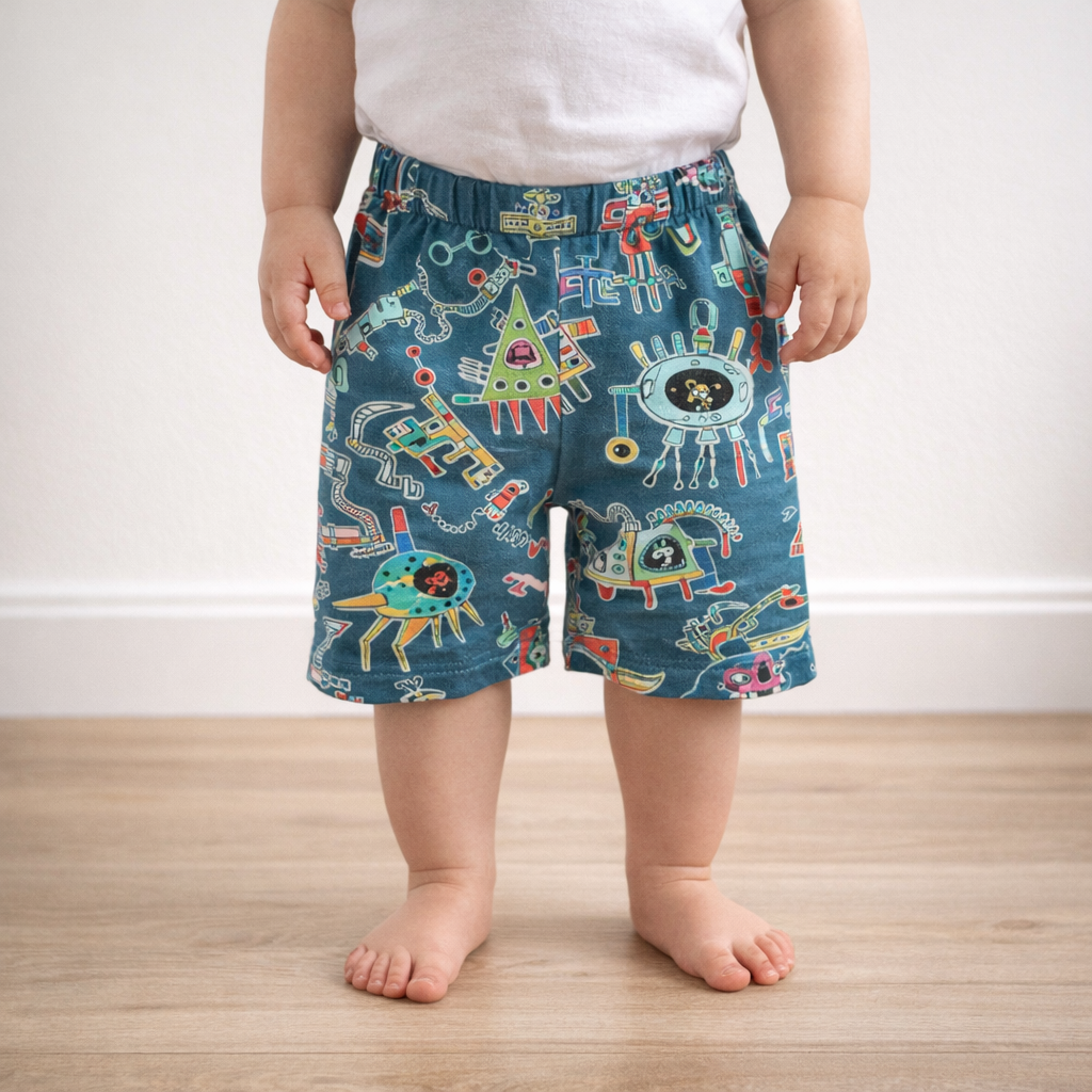 AI image for Robot Print Shorts