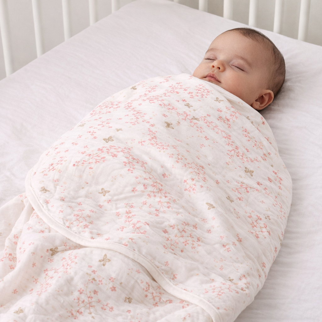 AI image for Butterfly Cotton Gold Detailed Blanket