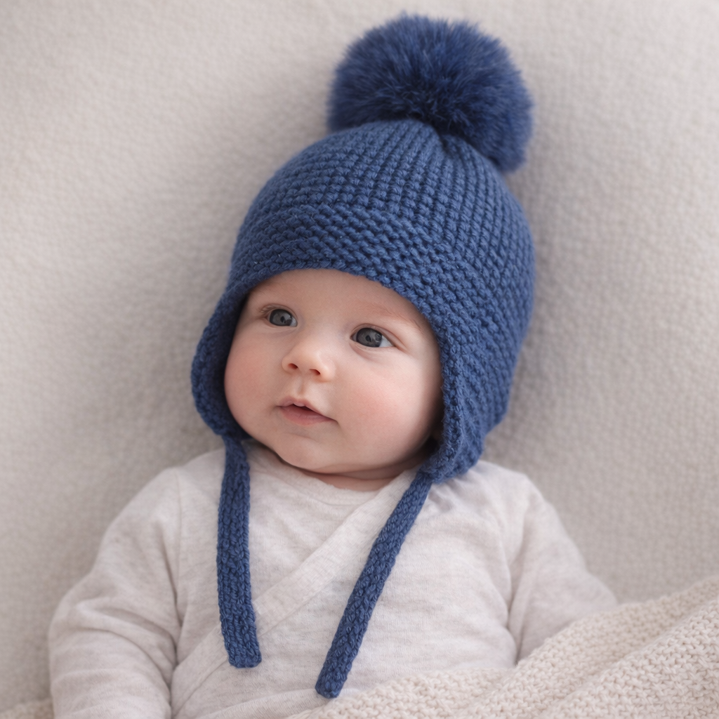 AI image for Navy Bobble Hat
