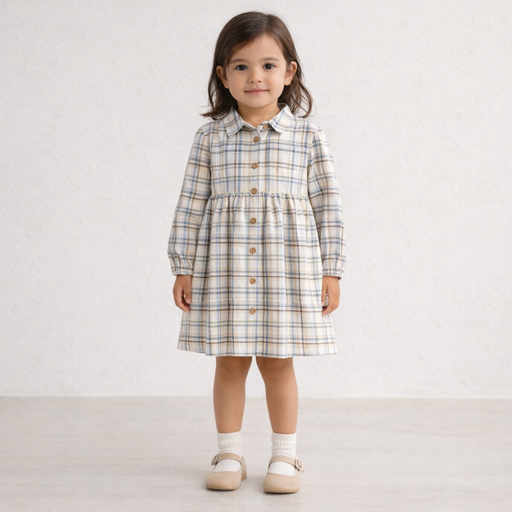 AI image for Organic Cotton Check Dress