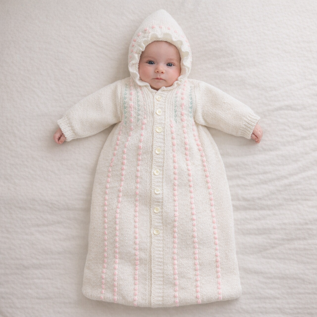 AI image for Vintage Knitted Pram Suit