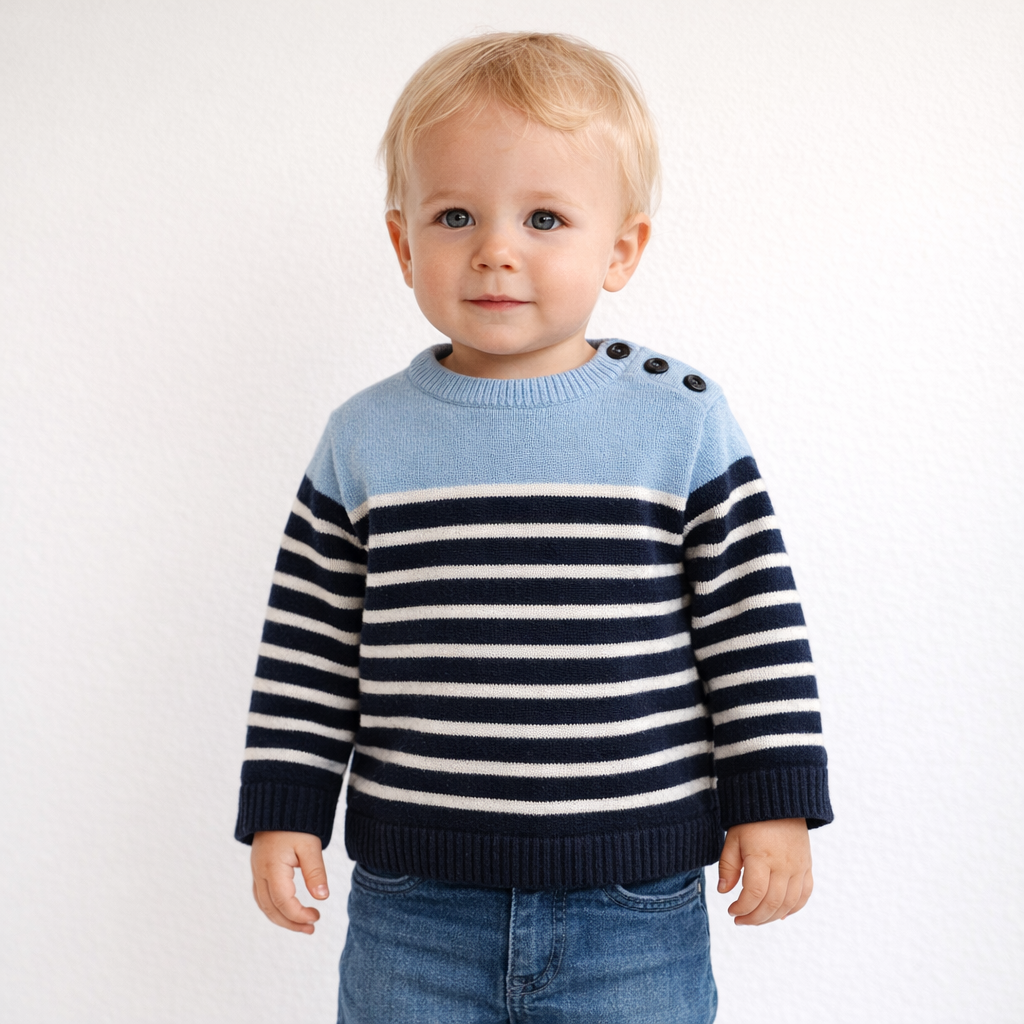 AI image for Navy Mottled Sweater