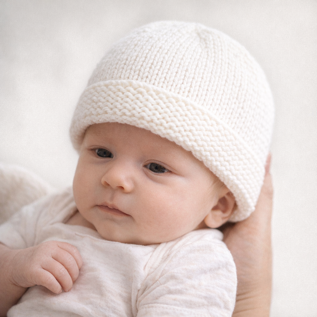 AI image for White Knitted Hat
