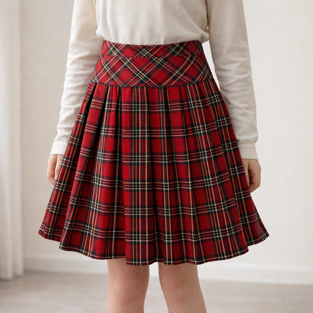 AI image for Tartan Pleated Skirt