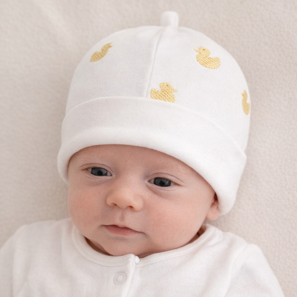 AI image for Yellow Duck Embroidered Hat