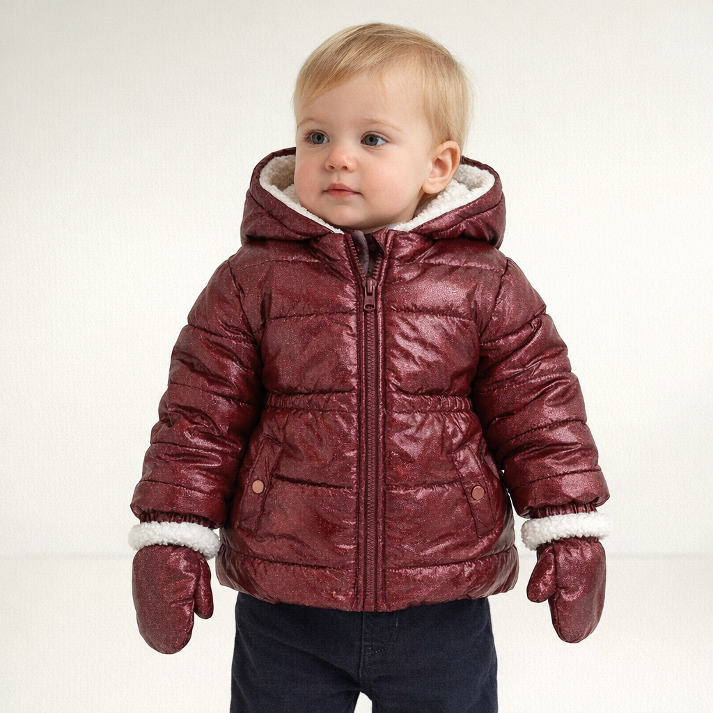 AI image for Berry Glitter Coat and Mittens