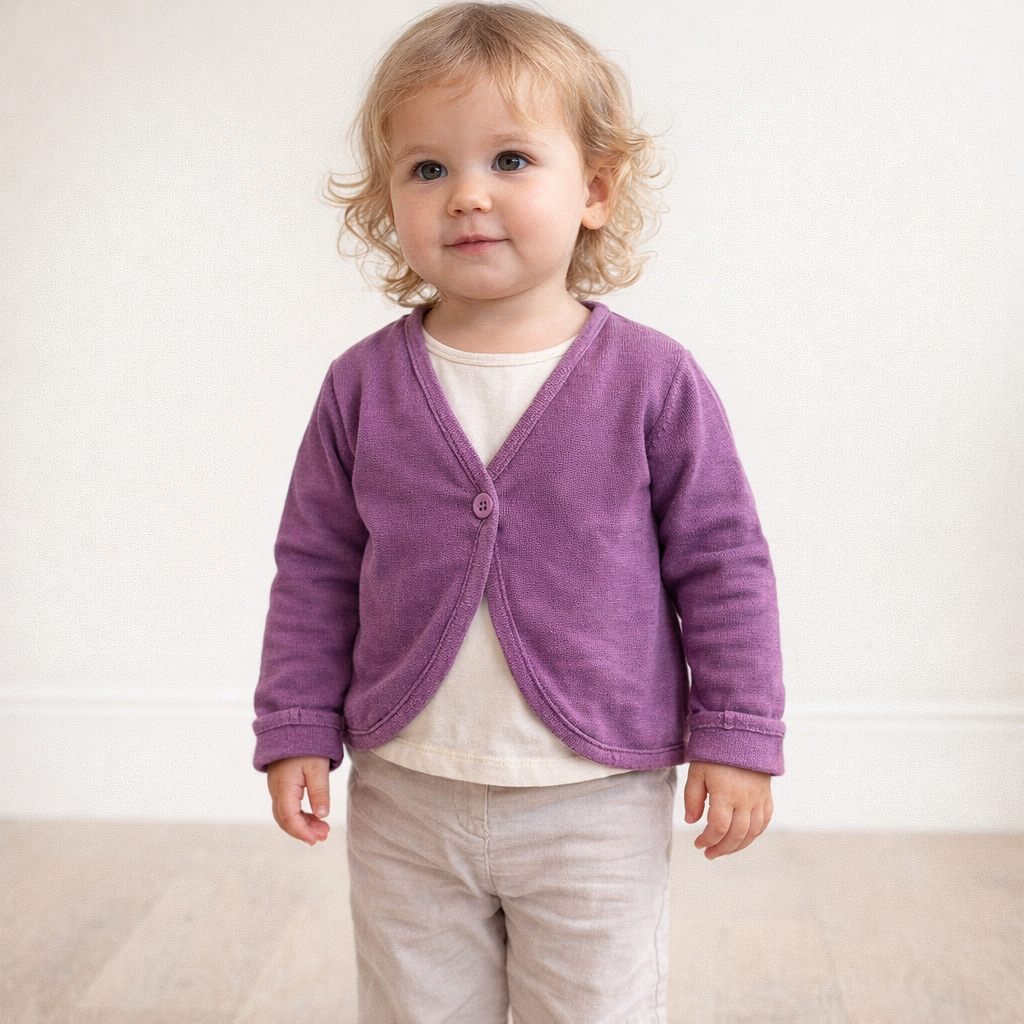 AI image for Organic Cotton Purple Cardigan