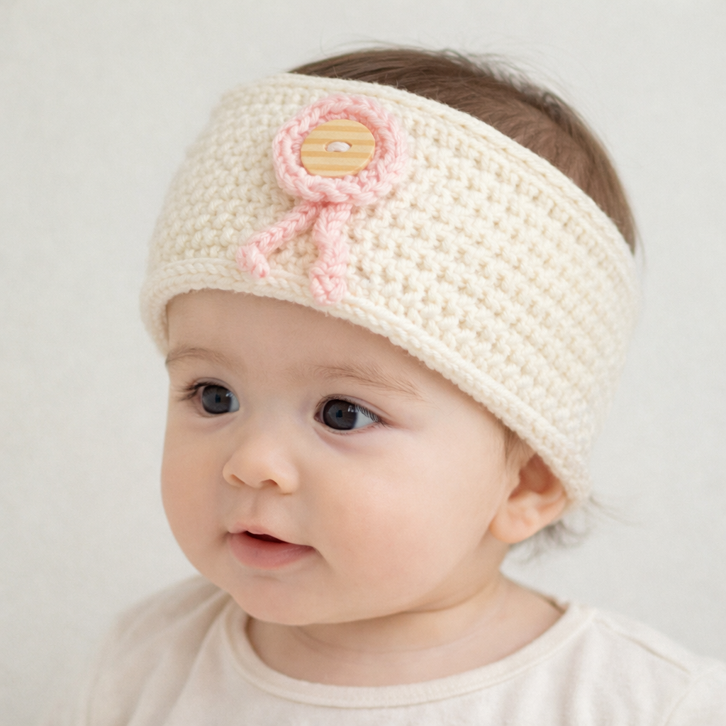 AI image for Pink & Cream Headband