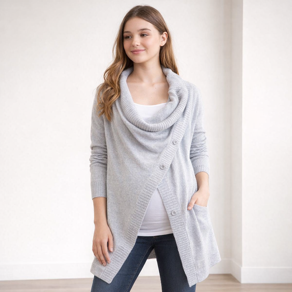 AI image for Maternity/Nursing Waterfall Cashmere and Cotton Cardi