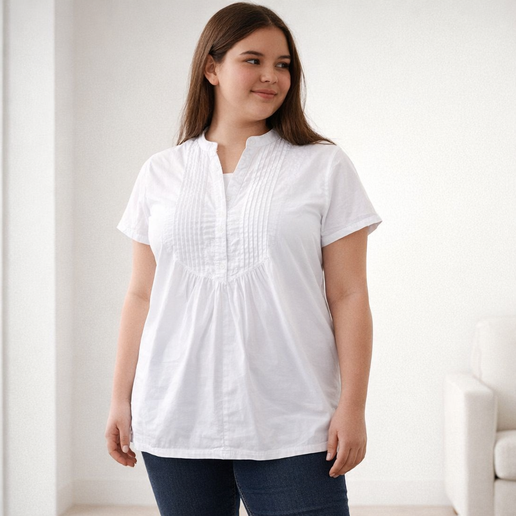 AI image for White Pintuck Blouse