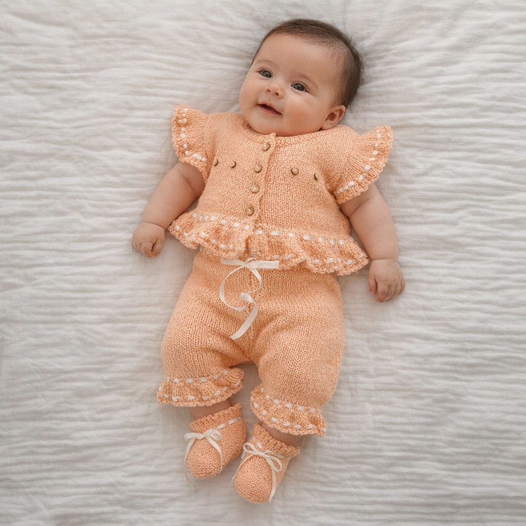 AI image for Peach Knitted Outfit