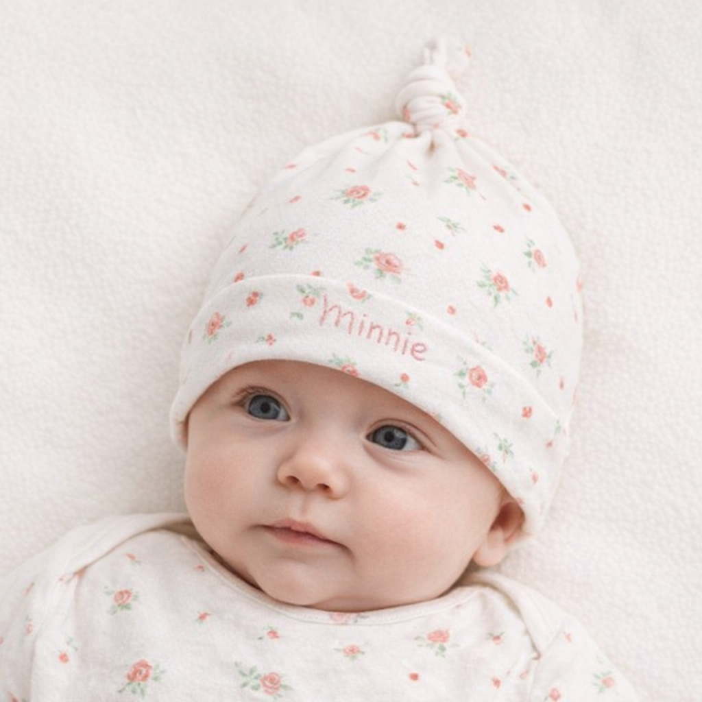 AI image for Floral Cotton Knot Hat