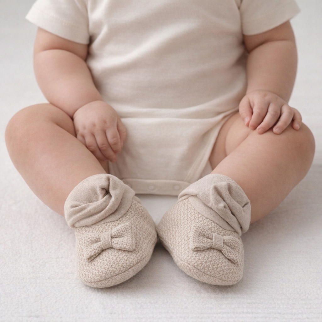 AI image for Neutral Bow Pram Shoes