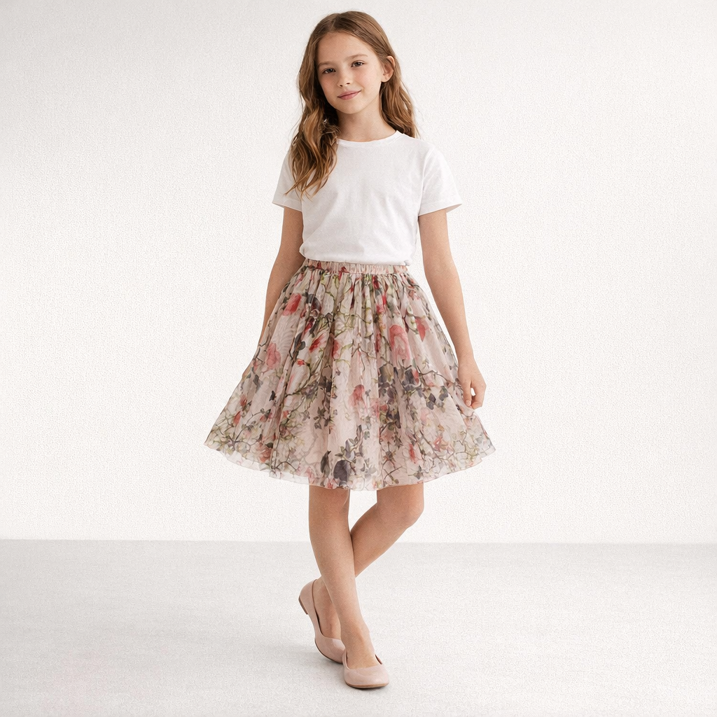 AI image for Floral Tulle Skirt