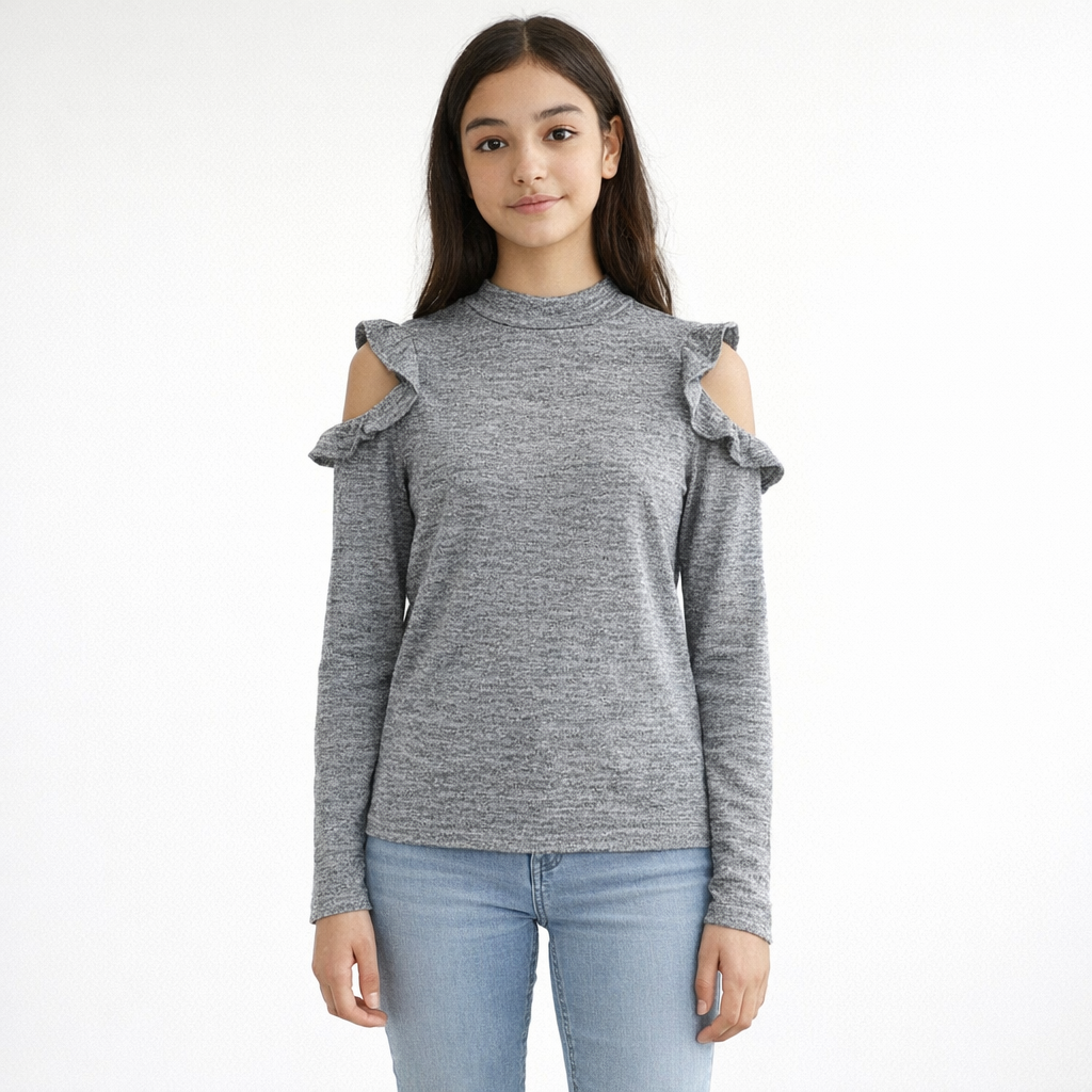 AI image for Cold Shoulder Frill Top
