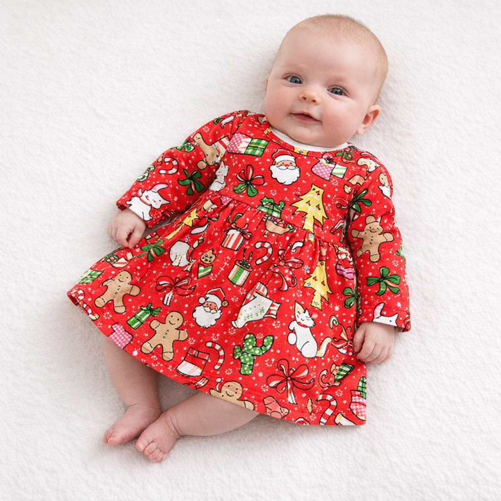 AI image for NEW Multi Print Christmas Dress
