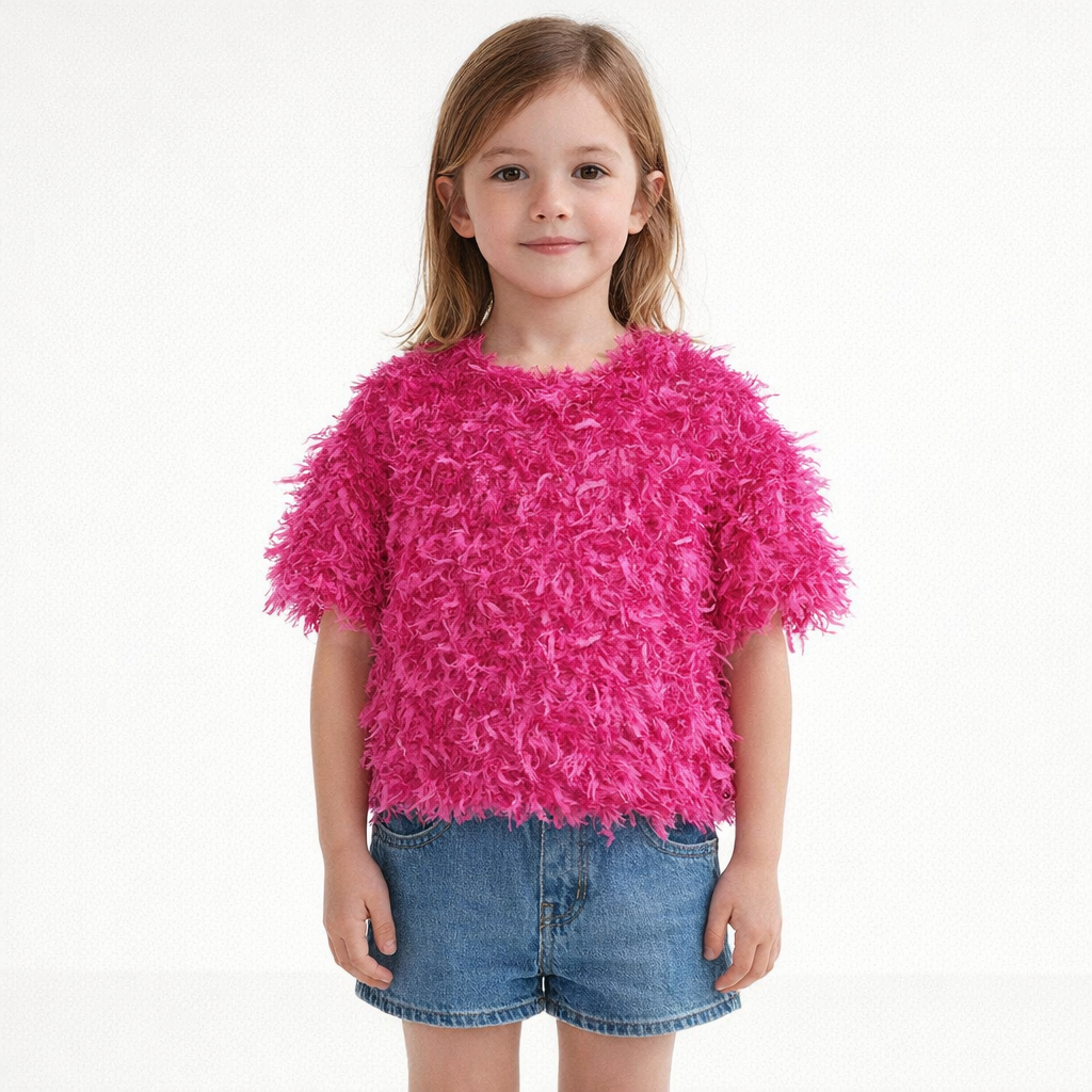 AI image for Hot Pink Feathery Top