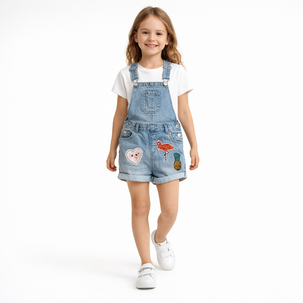 AI image for Shortie Embroidered Dungarees