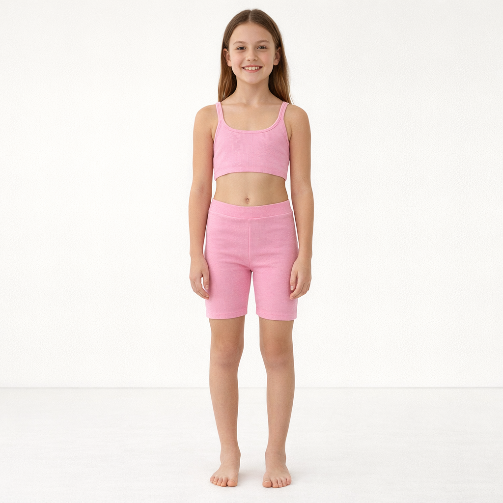 AI image for Pink Ribbed Set