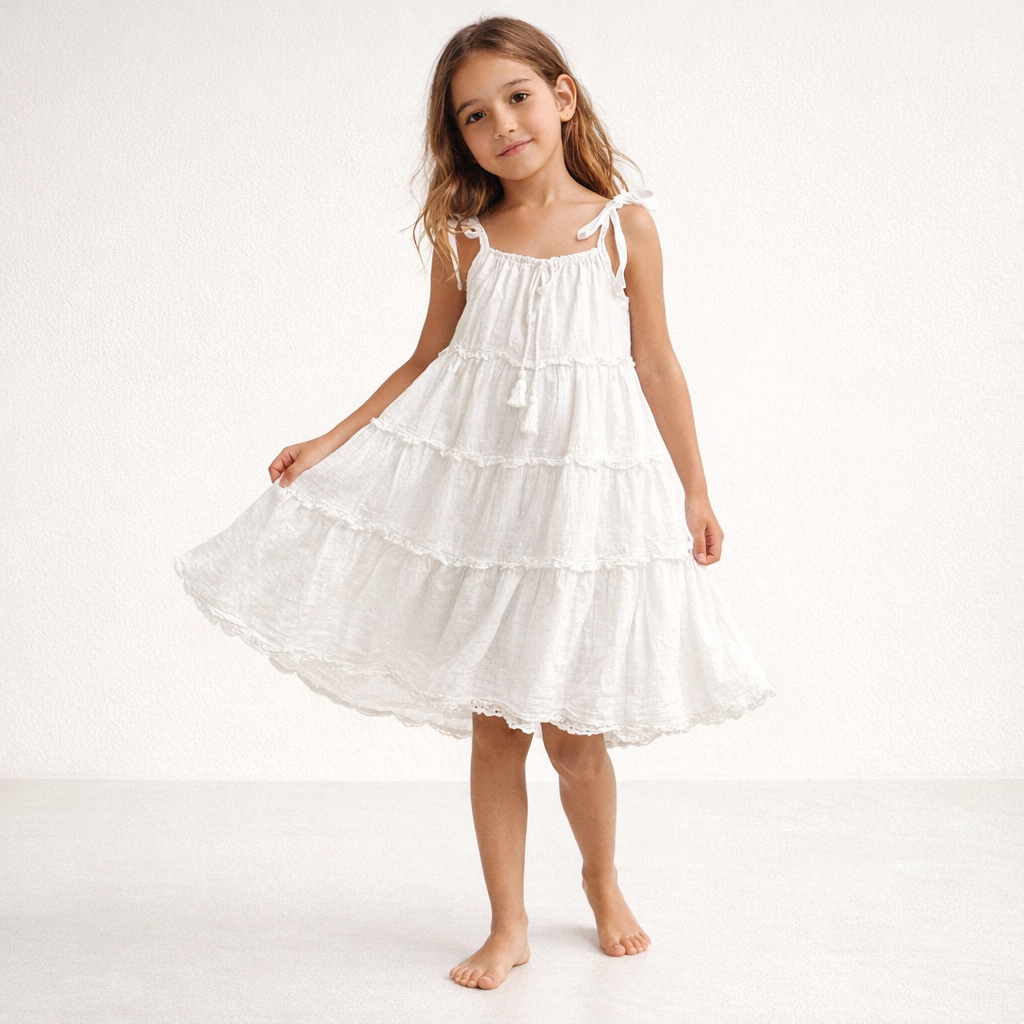 AI image for White/Silver Floaty Summer Dress