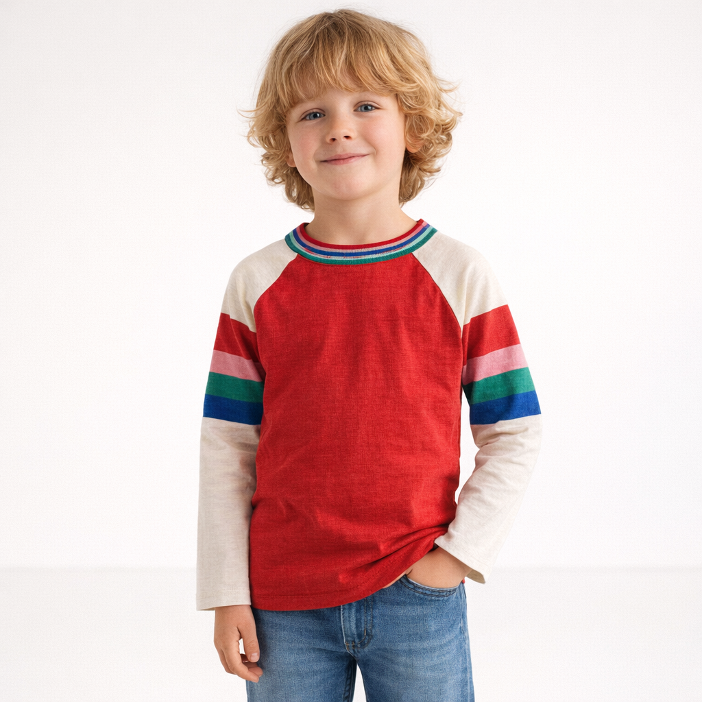 AI image for Multi Raglan Long Sleeved Top
