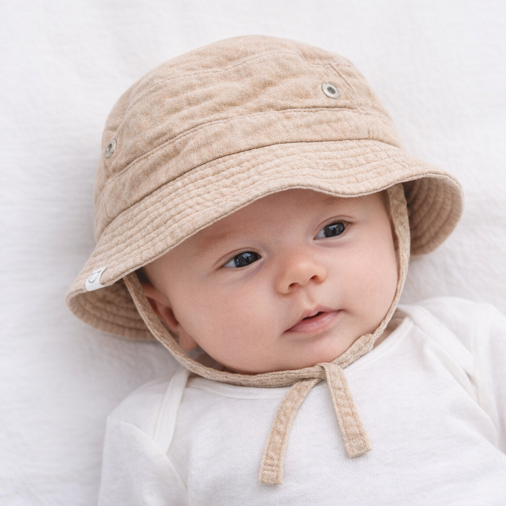 AI image for Tan Chin Strap Summer Hat