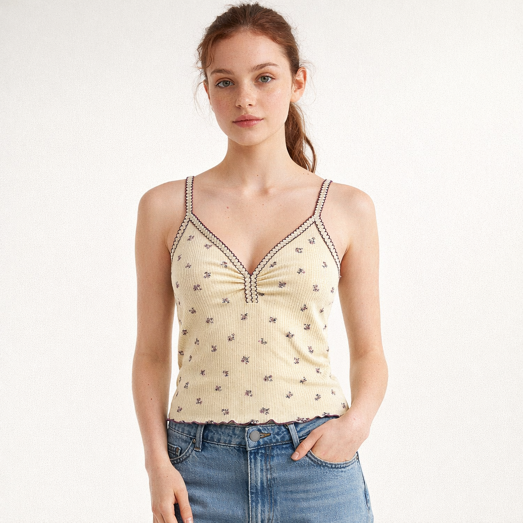 AI image for Cream BDG Pointelle Cami Top