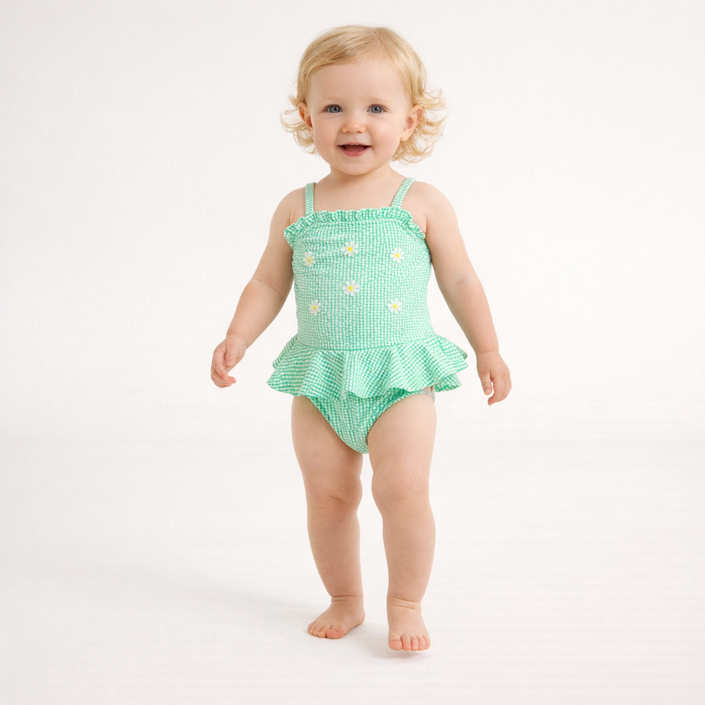 AI image for Daisy Stripe Swimsuit