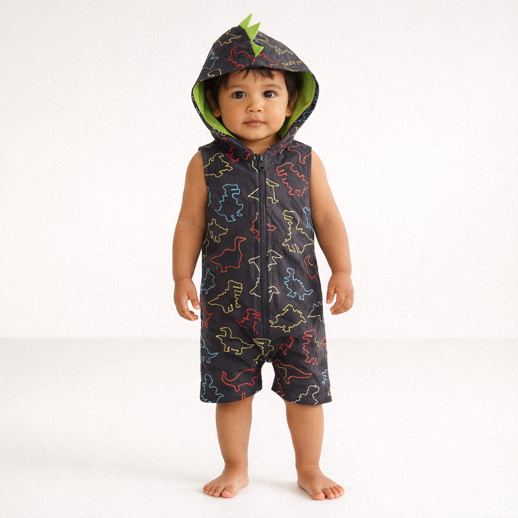 AI image for Dino Hooded Romper