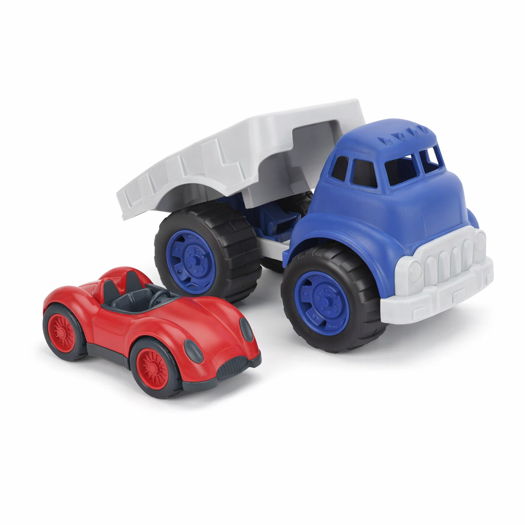 AI image for Flatbed Truck with Race Car