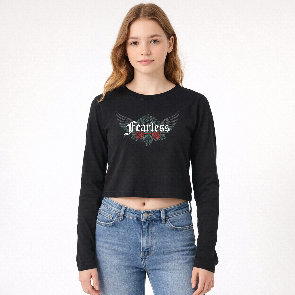 AI image for Fearless Cropped Long Sleeved Top