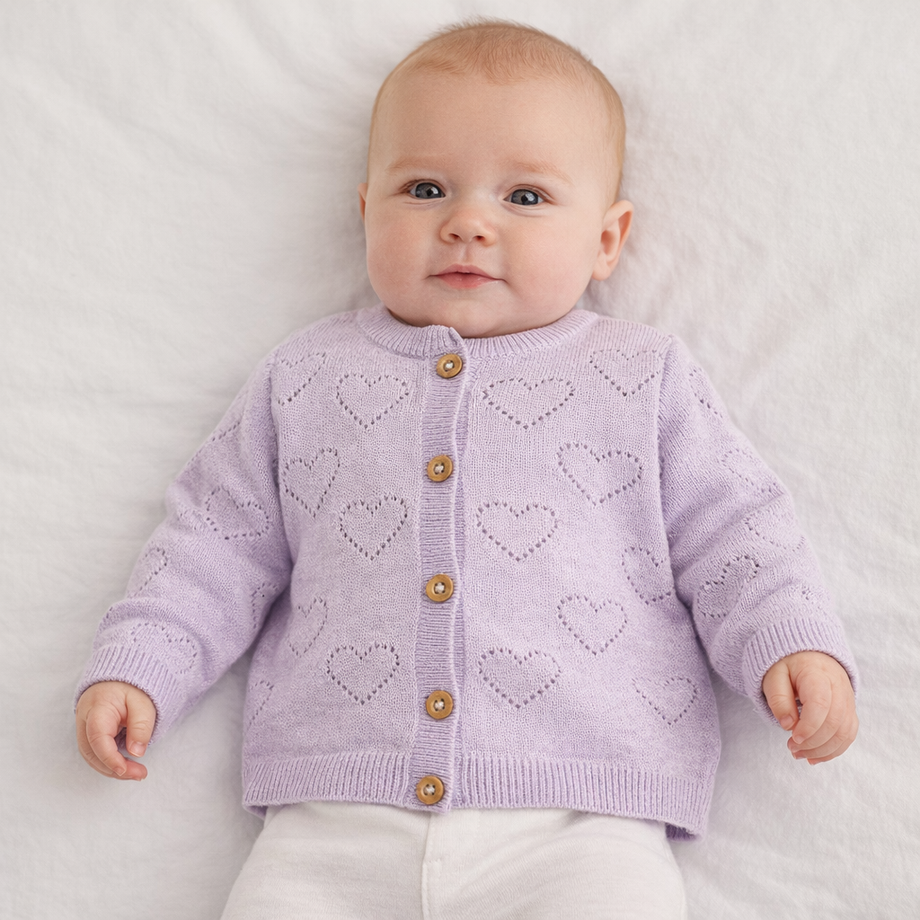 AI image for Lilac Heart Cardi