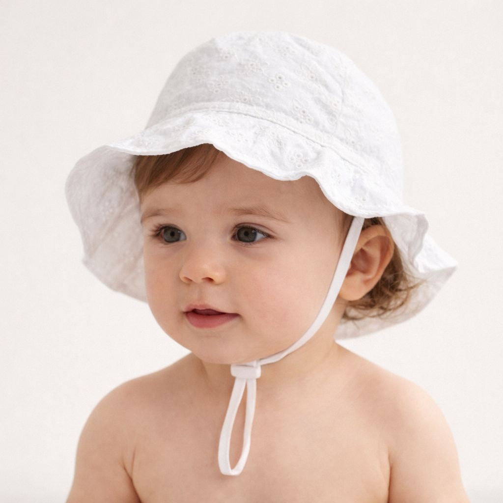 AI image for White Hat With Chin Strap